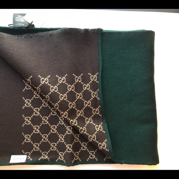 Gg Print Wool Silk Scarf/Wrap - Picture 2 of 3